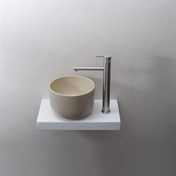 Fiore Mini Matt beige - Liten servant Ø25 cm. i Matt Beige farget porselen